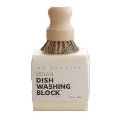 vegan dish washing block with brush