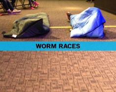 there are two pieces of luggage on the floor next to each other with words that read worm races