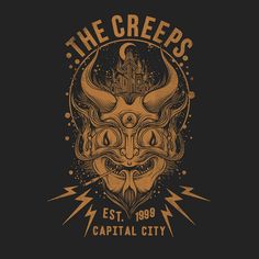 the creeps concert poster with an image of a demon head