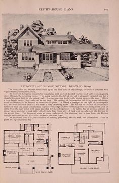 an old house plan with two stories and three rooms, including the first floor bedroom