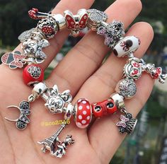 Disney Pandora Bracelet Ideas, Pandora Accessories, Disney Charm Bracelet, Pandora Charms Disney