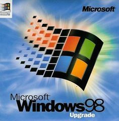 the microsoft windows 98 logo is shown in this image