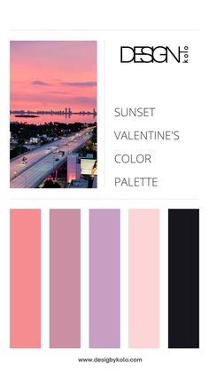 the color scheme for sunset, valentine's day and valentine's day in pastel