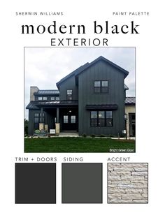 the exterior color scheme for modern black is shown in this brochure, which includes gray