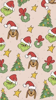 Christmas Pattern Illustration Design, Aesthic Christmas Wallpaper Grinch, Cute Christmas Wallpapers Aesthetic Iphone, Modern Christmas Wallpaper Iphone, Disney Christmas Aesthetic Wallpaper, Pink Grinch Wallpaper, Holiday Iphone Wallpaper Christmas, Disney Holiday Wallpaper, Christmas Screen Savers Wallpapers