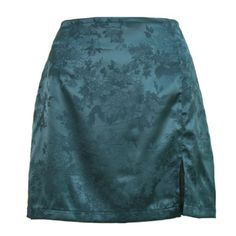 You'll Want To Make Plans For An Evening Out Dressed In This Satin Mini Skirt In A Textured Jacquard. The Night Isn't Over Till You Say It's Over, So Live It Up All Night Long Dressed In This Pull-On Style With Slit-Front Detail. Cotton/Polyester. See Tag For Wash Instructions. Imported. Size/In Waist Hip Length S 27" 37" 15" M 29" 39" 16" L 31" 41" 16" Satin Short Skirt, Satin Mini Skirt, High Rise Style, Zipper Skirt, Beach Skirt, Floral Mini Skirt, Floral Print Skirt, Skirts For Women, Satin Skirt