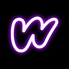 the letter c is made up of neon purple lights on a black background with white outline