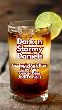 Dark n Stormy Daniels Summer Rum Cocktails, Whiskey Drinks Recipes, Creative Cocktails