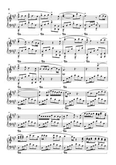 sheet music for the piano with notes and notations in english, french and spanish