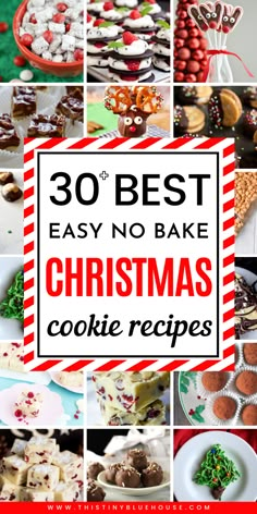 Looking for a quick holiday cookie or treat? Here are 30  no bake Christmas cookies that are the perfect addition to any holiday table,event or potluck. No Bake Christmas Cookies, Holiday Cooking Christmas, Bake Christmas Cookies, No Bake Christmas, Cooking Christmas, Easy Holiday Treats, Christmas Baking Cookies, Holiday Cookies Christmas, Christmas Cookie Recipes