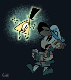 an image of a cartoon character looking at a light coming from his head in the dark