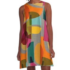 Loose-fit, mid-length sleeveless dress with silky handfeel. Printed on both sides. Machine washable. Size range XS-2XL. A kaleidoscope of jewel tones in a mid-century modern abstract design. This retro vintage Scandi design is perfect for apparel and the home. Sleeveless Midi Dress In Multicolor Abstract Print, Multicolor Sleeveless Midi Dress With Colorful Pattern, Sleeveless Midi Dress With Multicolor Abstract Print, Sleeveless Multicolor Patterned Midi Dress, Multicolor Geometric Sleeveless Dress, Casual Sleeveless Midi Dress With Colorful Pattern, Multicolor Sleeveless Dress With Vibrant Print, Sleeveless Geometric Pattern Summer Dresses, Retro Multicolor Print Sleeveless Dress