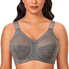 Item Type: Womens Full Coverage Bras Gender: Women Decoration: Lace Pattern Type: Lace Bra Style: Sexy Material: Floral Support Type: Wire Free. Big Size Bra, Soft Lace Bra, Minimizer Bras, Bra Items, Minimiser Bra, Full Cup Bra, Bra Style, Plus Size Bra, Full Figured