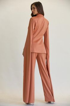 We are taking the cape silhouette to another level. Get into our Long Drape Sleeve Pant Suit in Cinnamon. "Long Drape Sleeve Pant Suit" Single button closure Zip closure - pants Maxi length sleeves Polyester/Spandex Long Drapes, Drape Sleeves, Pant Suit, Pocket Detail, High Waisted Pants, Shoulder Pads, Polyester Spandex, Cinnamon, Length Sleeve