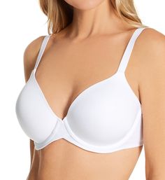 Fabulous bra has a silky microfiber body for a no-show look from front to back. Contour/t-shirt underwire cup has light padding and a satiny microfiber overlay for a completely smooth, invisible look under clothes. Smartzone cups give you the shaping and support where it's needed the most. Modern, deep plunge neckline is ideal for low-cut fashions. Center - arched center panel has a crossover design. Sides and back are self-lined microfiber with encased elastic at top and bottom edges for a clos Maidenform Bras, Corset Bra, Deep Plunge, Lace Body, Lace Strapless, Plunge Neckline, Navy Fashion, Black Bra, Womens Bras