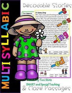 First Grade Fundations® aligned for Level 1 Units 13 and 14 If your students need more fun stories to practice with Multi-syllabic words and the suffixes -ing, -ed, and -s and -es these decodable stories will help. Suitable for extra practice an Orton Gillingham program. Wilson Fundations Third Grade, Barton Reading, Decodable Passages, Cloze Passages, Wilson Reading System, Wilson Reading, Fluency Passages, Learning Phonics, Trick Words