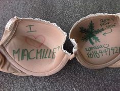 an open pair of shoes with the words i love my macmiee written on them