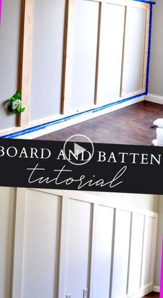 an image of a room being remodeled with the words board and batten