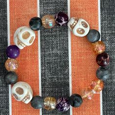 Halloween skull bracelet Skull Bracelet, Halloween Skull, Phoenix Az, Arm Band, Halloween Shopping, Phoenix, Jewelry Bracelets, Accessory Gift, Beaded Bracelets