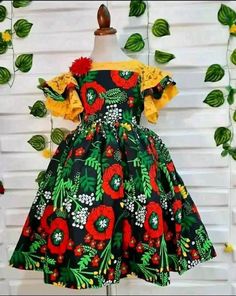 Flower Material Gown Styles, Children Ankara Gowns, Ankara Long Gown Styles For Ladies, Materials Gown Style, African Kids Clothes, Hairstyles Girl, Children Outfits