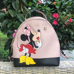 This Is A Minnie Mouse Backpack From The Disney/Kate Spade Collaboration. Super Cute Style, There Are Several Variations Of This Bag But This One Has The Best Graphics. Purchased For A Cancelled Disney Trip Last Year From The Real, It Is In Pristine Condition With One Tiny Spot On Interior Otherwise Flawless. Kate Spade Minnie Mouse, Minnie Mouse Backpack, Kate Spade Disney, Bags Kate Spade, Best Graphics, Backpack Bag, Cute Style, Disney Trip, Kate Spade Bags