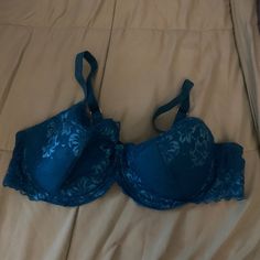 Hips & Curves Blue Bra 42d Nwot Brand New Never Worn. Fitted Partially Lined Blue Bra, Fitted Blue Bra With Floral Print, Blue Underwire Swimwear With Built-in Bra, Blue Compressive Sports Bra With Moisture-wicking, Affordable Blue Bra-friendly Intimates, Blue Bra, Women's Intimates, Color Blue, Bra