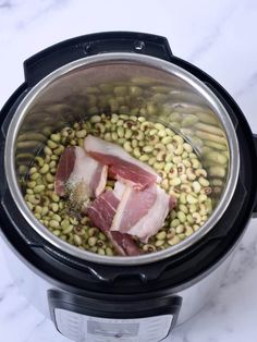 the food in the pot is ready to be put into the instant pressure cooker