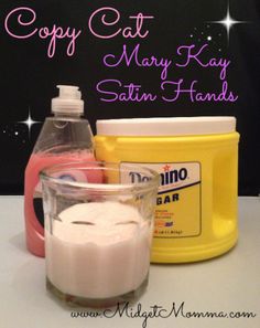 Copy Cat Mary Kay’s Satin Hands Mary Kay Satin Hands, Satin Hands, Homemade Beauty, Homemade Beauty Tips, For Skin Care, Diy Spa, Homemade Bath Products, Beauty Remedies, Homemade Remedies