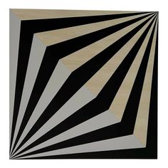 an abstract painting with black and white stripes