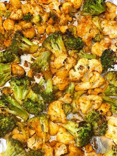 broccoli and cauliflower are mixed together