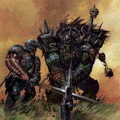 Empire Greatswordsman vs Black Orc boyz Empire Greatswords, Grimgor Ironhide, Steve Murphy, Lotr Art, Age Of Sigmar