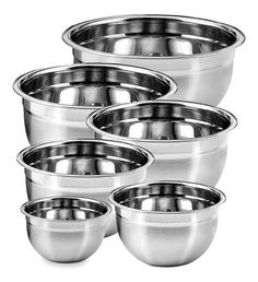 set of four stainless steel mixing bowls