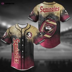 Florida State Seminoles NCAA Baseball Jersey Shirt with Unique Grenade Design Baseball Jersey Outfit, Seminole Florida, Hawaii Outfits, College Baseball, Boston College, Custom Baseball Jersey, Baseball Jersey Shirt, Logo Baseball, Baseball Outfit