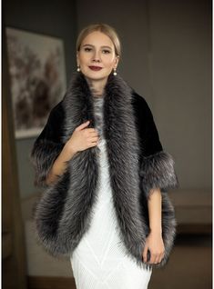 JJ's House Shawl Black Faux Fur Wedding Fashion Evening Cocktail Winter Sleeveless Wedding Guest Bridesmaid Black Wraps. #JJ's House #Shawl #Black #FauxFur #Wedding #Fashion #Evening #Cocktail #Winter #Sleeveless #WeddingGuest #Bridesmaid #Black #Wraps Faux Fur Bridesmaids, Faux Fur Wedding, Shawl Black, Cashmere Cape, Faux Fur Wrap, Bridal Wrap, Winter Fabric, Wedding Wraps, Bridesmaid Wedding