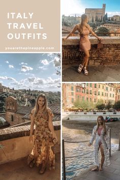 Find summer outfits to wear in Italy. If you have plans to travel to this gorgeous country this Spring or Summer you must fill your suitcase with travel fashion outfits that will make you stand out amongst the ancient villages and stunning scenery. Shop Italy style to wear on your next vacation. Learn how to dress in Italy in the summer with our travel dresses and complete your packing list #italytraveloutfits #italystyle #italydresses #summeritalyoutfits #springitalyoutfits #italyfashionoutfits Outfits To Wear In Italy, Summer Italy Outfits, Italy Spring, Italy Travel Outfit