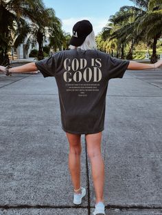 God is good shirt, Christian Shirts, Jesus Shirt, Christian Merch, Bible Verse Shirt, Christian Streetwear, Faith Based Apparel, Religious Apparel, Religious Gifts 🐣 NOTE: Our shirts are unisex and true to size. For an oversized look, you need to order 1-2 sizes bigger than your normal size. We house several industrial printing technologies that allow us to apply ink directly into a textile, so there is no fading, peeling, or cracking. ⇒ How Do I Order ❶ Please review all the information provid Pray Shirt Design, Scripture T Shirts, Oversized Christian Shirts, God Is Good Shirt, Aesthetic Christian T Shirts, Apparel Design Ideas, Cool Christian Tshirts, Diy Christian Shirts, Cute Jesus Shirts