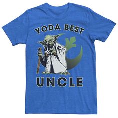 "Show your love for Yoda with this men's Star Wars ""Yoda Best Uncle"" tee. Show your love for Yoda with this men's Star Wars ""Yoda Best Uncle"" tee. Crewneck Short sleevesFABRIC & CARE Cotton, polyester Machine wash Imported Color: Blue. Gender: male. Age Group: adult." Star Wars T Shirt, Star Show, Star Wars Tshirt, Star Wars Yoda, Dallas Stars, Logo Tee, Logo Tees, Purses Crossbody, Star Wars