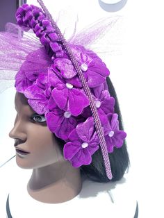 Velvet Petal church hat Purple Costume Hats And Headpieces For Carnival Party, Purple Mardi Gras Party Costume Hats And Headpieces, Purple Adjustable Hat For Kentucky Derby, Adjustable Purple Hat For Kentucky Derby, Purple Mardi Gras Party Costume Hat, Adjustable Purple Costume Hat For Summer, Adjustable Purple Costume Hats And Headpieces For Church, Adjustable Purple Costume Hats For Church, Purple Mini Hats For Summer Church