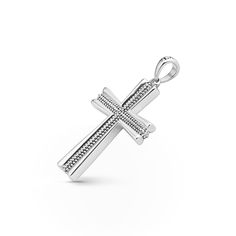 Signature Caviar beading accentuated by smooth sterling silver form this cross amulet. Beaded Cross, Beading, Sterling Silver, Beads, Silver, Gifts