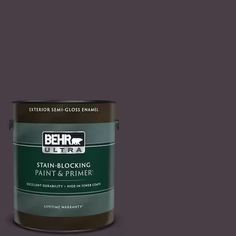 the behr ultra stain - blocking paint and primer is shown in dark purple