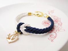 will you be bridesmaid gift knot bracelet tie the knot Navy Nautical Bracelets As Gift, Bracelet Tie, Bracelet Rope, Maid Of Honor Gift, Nautical Bracelet, Anchor Charm, Maid Of Honour Gifts, Knot Bracelet, Tie The Knot