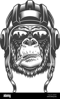 Don King, Bull And Bear, Tshirt Artwork, Gorilla Tattoo, Biker Tattoos, Black And White Vector, Alien Tattoo, Animal Drawings Sketches, Eagle Tattoos