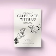 a book cover with two hands holding wine glasses and the words celebrate with us written on it