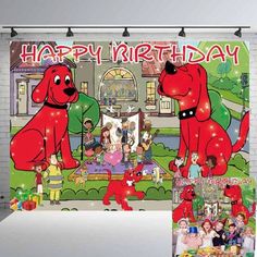 Create a fantastical Clifford the Big Red Dog party atmosphere with our cute The party set that will bring your childs dream into reality.  The classic Clifford the Big Red Dog themed decoration set feature that could light up any room and create lasting memories with the use of entertaining photo booth props.Package Content: 1pcs 5 x 7 ft Clifford the Big Red Dog Photography Backdrop. Convenient to Use: 1.Fix the backdrop on the wall with nails or tape. 2.Or support it with a stand and clamps. Clifford Birthday Party, Kids Birthday Decorations, Clifford The Big Red Dog, Birthday Decorations Kids, Poster Movie, Theme Background, Movie Themes, Dog Party, Red Dog