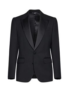 >wool, 82% Natural (other)->silk, 12% Synthetic->other Fibers, 6% | Dolce & Gabbana Men's Single-breasted Jacket in Black | FW23/24 Dolce And Gabbana Suit, Dolce Gabbana Blazer, Luxury Black Menswear-inspired Blazer, Luxury Black Double-breasted Blazer, Luxury Single-breasted Black Blazer, Blazer Men, Dolce Gabbana Jacket, Man Blazer, Tuxedo Style