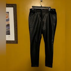 Excellent Condition Polyurethane “Leather” Look On Front Fitted Faux Leather Pants With Faux Front Pockets, Fitted Leather Pants For Night Out, Karl Lagerfeld Paris, Look On, Karl Lagerfeld, Pant Jumpsuit, Pants For Women, Leggings, Paris