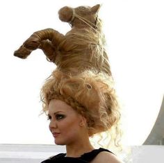 Horse head Pictures Of The Week, Crazy Hair Days, Creative Hairstyles, Hair Photo, Bad Hair Day, Crazy Hair, Horse Head, Horse Hair, Hair Humor