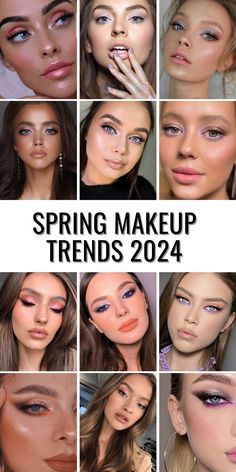 Makeup By Season, Spring Lip Colors, Spring Eye Makeup, Spring Lipstick, Lilac Eyeshadow, Spring Makeup Trends, Natural Summer Makeup, Galaxy Makeup, Lip Trends