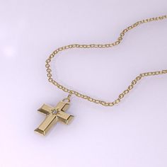 14k Solid Gold Cross Pendant 14k Solid Gold Minimalist & Tiny Design Religious Cross Charm Pendant Necklace for Women with Color Options. Wear it alone or stack with other necklaces to have timeless and completed everyday look.   Pendant Details  ❥ Gold KT: 14k Solid Gold   ❥ Gold Color Options: Yellow Gold, White Gold, Rose Gold  ❥ Pendant: 15.60x10.30 mm  ❥ Thickness: 1.32 mm  ❥ AAA Grade White Cubic Zirconia  ❥ It can be used with up to 3 mm chains. If you are to use it with a thicker chain, please let us know before you make the purchase.  ❥ Ready to Ship in 4-7 Business Days      MORE FROM US Pendant and Necklaces: https://etsy.me/3NgqiKb More about my shop: https://etsy.me/3mwMnsA ESSENTIAL INFORMATION 💎 BRENNMORE pieces are handcrafted by 15-30 years of experienced craftsmen and ma Yellow Gold Cross Pendant Necklace For First Communion, Gold Cross Pendant Jewelry For Baptism, Elegant Personalized Necklace For First Communion, Gold Cross Charm Necklace For Anniversary, 14k Gold Cross Pendant For First Communion, Gold Cross Pendant Necklace For First Communion, Dainty 14k Gold Jewelry For Baptism, Gold Cross Birthstone Jewelry, Gold Cross Jewelry With Birthstone