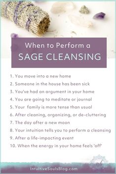 when to do a sage cleansing Salt Cleanse Home, How To Smudge With Sage, Saging House, How To Cleanse A New Home, How To Sage Smudge Your House, How To Smudge Your Home, Sage Cleansing Prayer Home, How To Sage Cleanse Your House, Sage House Cleansing